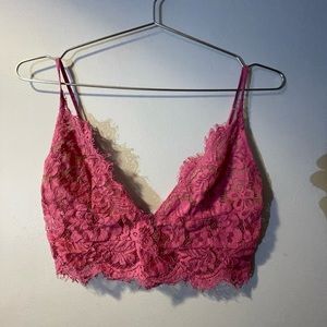 Pink lace bralette top